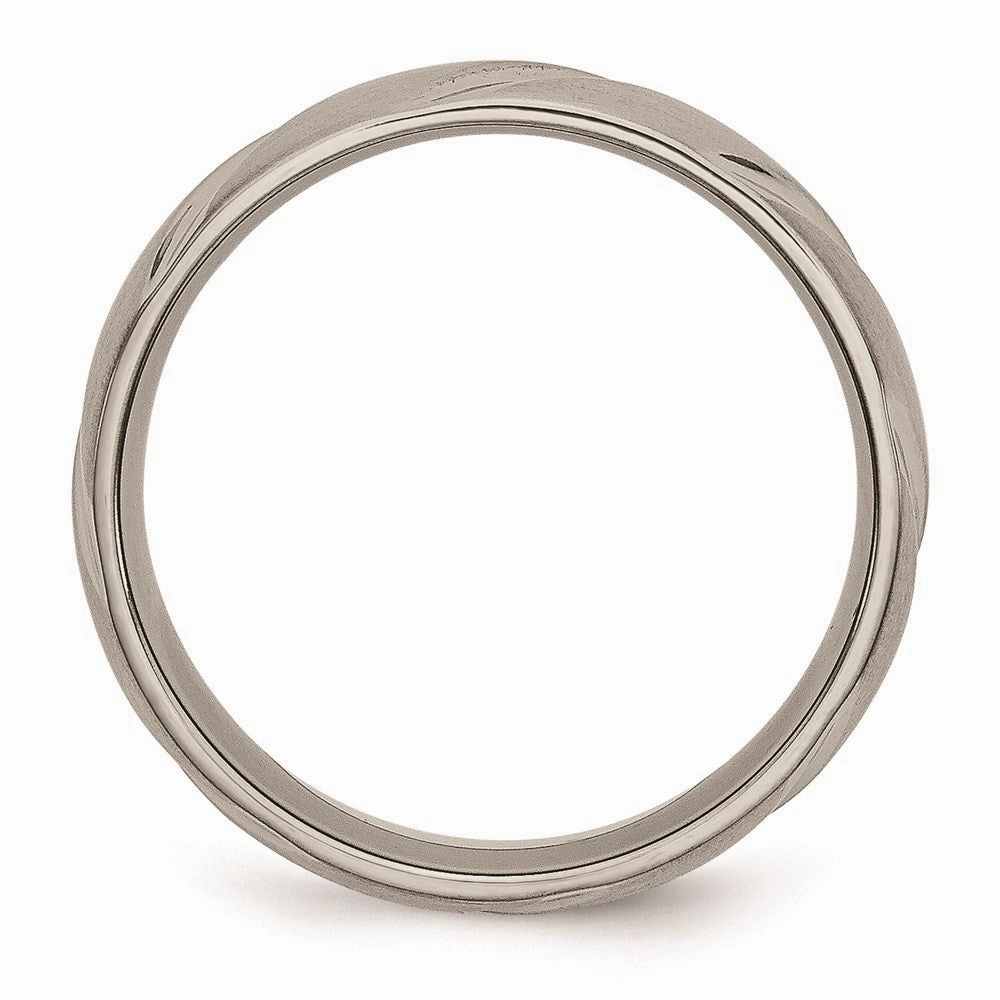 Titanium Swirl Design 6mm Satin Band | TB321