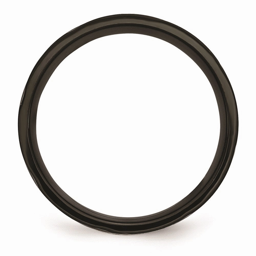 Titanium Swirl Design Black IP-plated 8mm Brushed/Polished Band | TB350