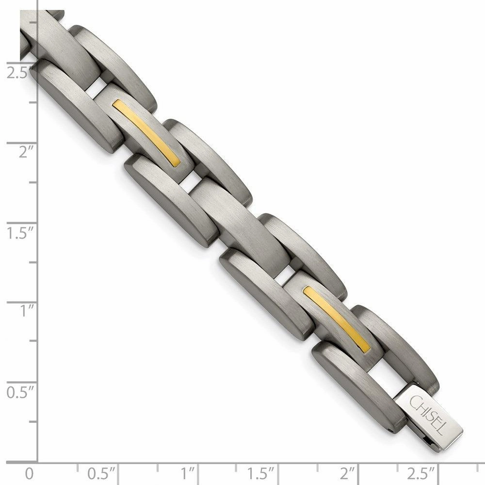 Titanium with 14k Yellow Inlay Accent Bracelet