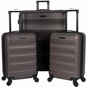 TPRC Carlow 3-Piece Hardside Expandable Spinner Luggage Set, Coffee Brown, (20/24/28)