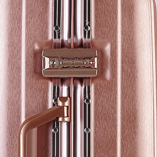 TPRC Donna Hardside/Aluminum Frame Spinner Luggage, Rose Gold, Carry-On 20-Inch