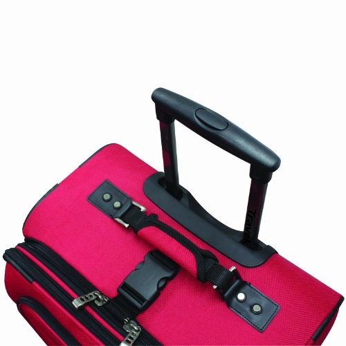 Traveler's Choice Conventional II Expandable Rugged Rollaboard Luggage, Red, Checked-Medium 25-Inch