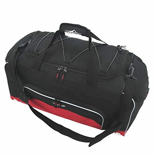 Travelers Club 4 Piece Gym Duffel and Accessory Set, Red
