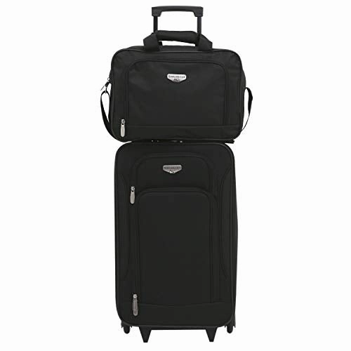 Travelers Club Euro II 3-Piece Softside Luggage Set, black