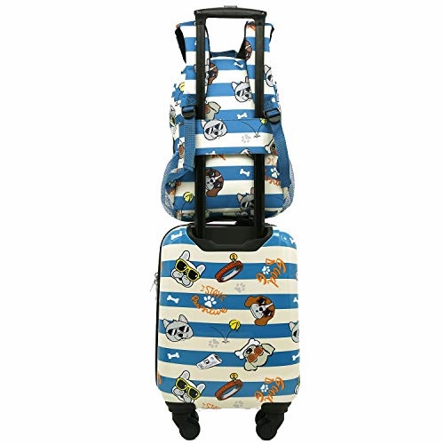Travelers Club Kids' 5 Piece Luggage Travel Set, Cool Dog