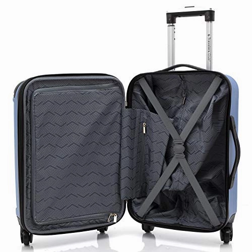 Travelers Club Madison Hardside Expandable Luggage with Cup/Phone Holder, Cobalt Blue, 2-Piece Set (20/28)