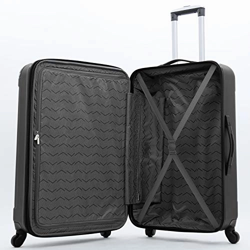 Travelers Club Midtown Hardside 4-Piece Luggage Travel Set, Black