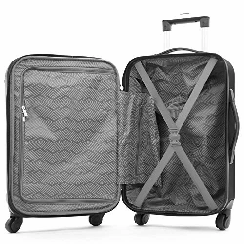Travelers Club Midtown Hardside 4-Piece Luggage Travel Set, Black