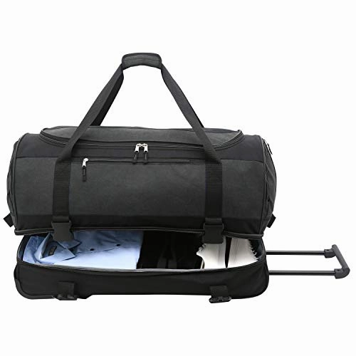 Travelers Club Pinnacle Travel Rolling Duffel Bag, Dark Grey, Checked-Large 30-Inch