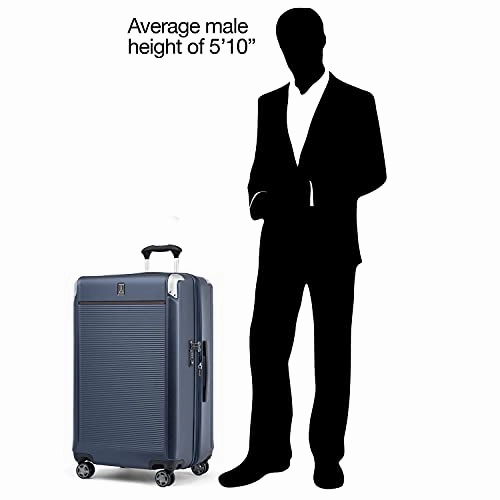 Travelpro Platinum Elite Expandable Hardside Spinner Luggage, Shadow Black, Checked- Large