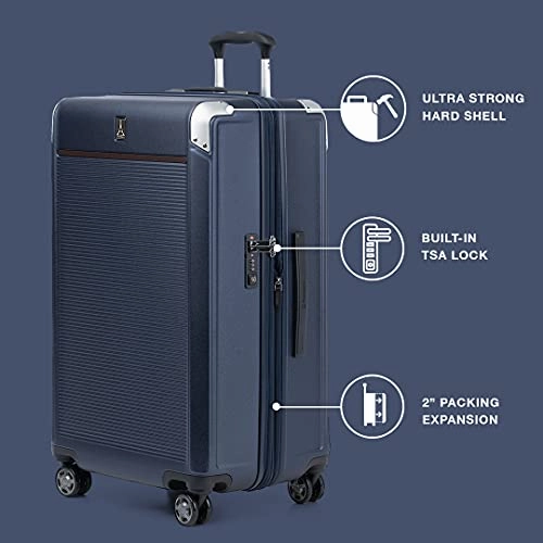 Travelpro Platinum Elite Expandable Hardside Spinner Luggage, Shadow Black, Checked- Large
