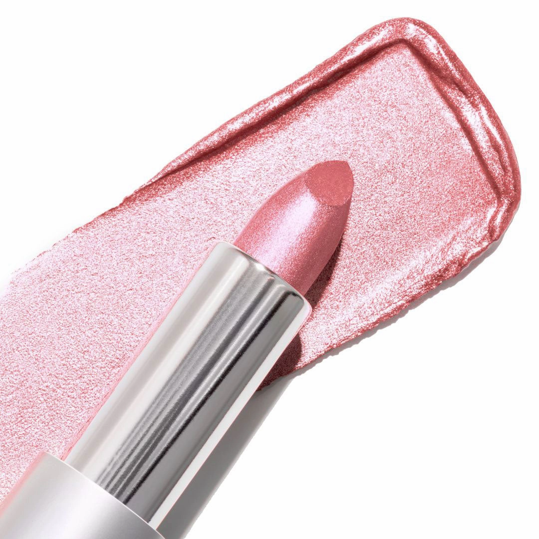 Trophy Wife Crme | A Frosted Pale Pastel Pink with Silver Shimmer Lipstick