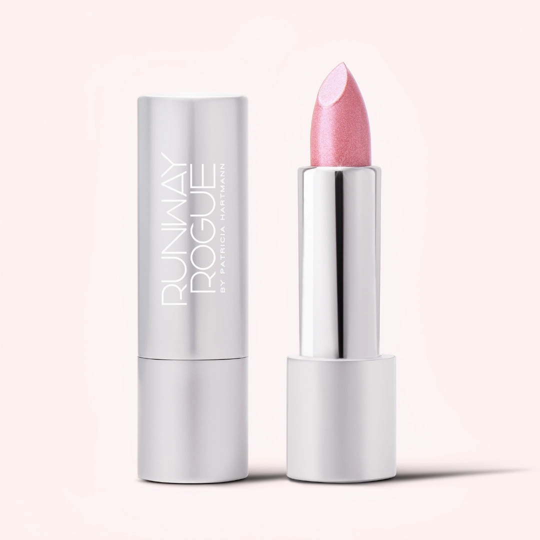 Trophy Wife Crme | A Frosted Pale Pastel Pink with Silver Shimmer Lipstick