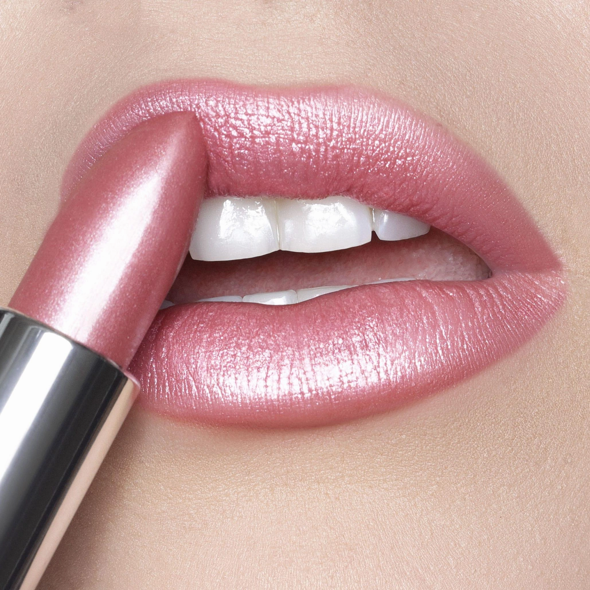Trophy Wife Crme | A Frosted Pale Pastel Pink with Silver Shimmer Lipstick
