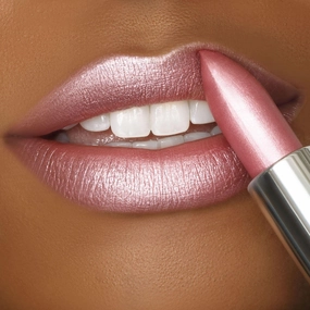 Trophy Wife Crme | A Frosted Pale Pastel Pink with Silver Shimmer Lipstick