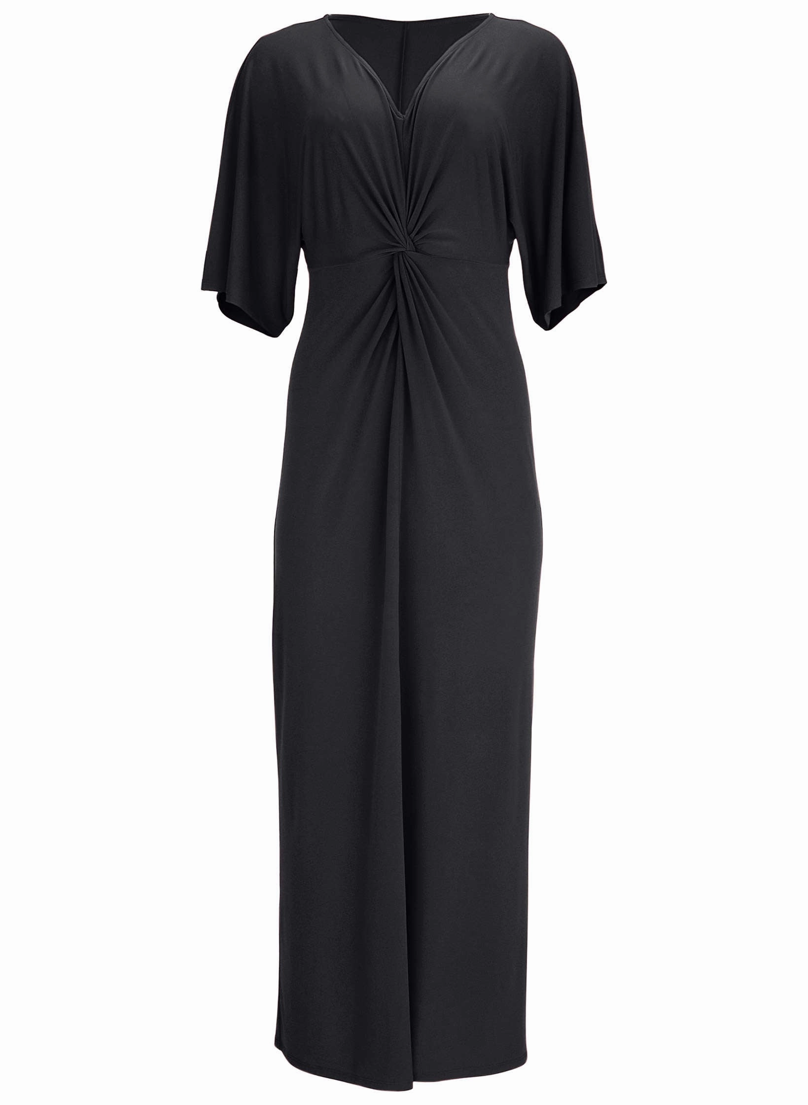 Twist Front Maxi Dress - Black