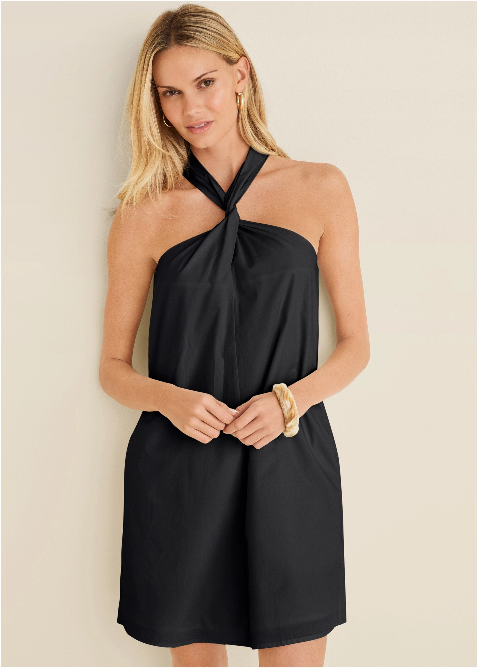 Twist Halter Dress - Black