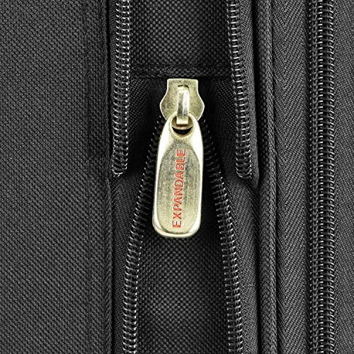 U.S. Traveler New Yorker Lightweight Softside Expandable Travel Rolling Luggage Set, Black/Grey, 4-Piece (15/21/25/29)