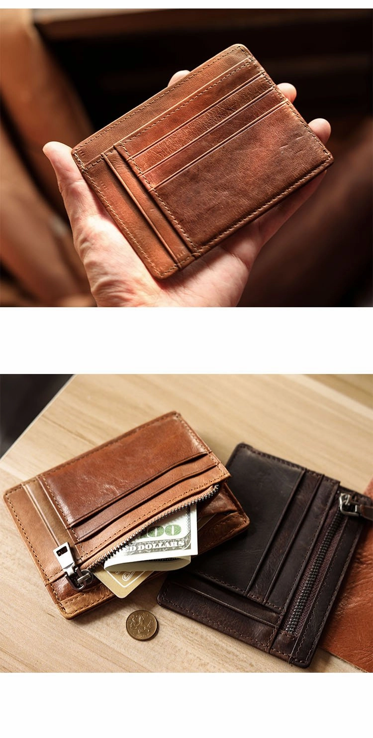 Ultra Thin Leather Mens Front Pocket Wallet Slim billfold Wallet License Small Wallet For Men
