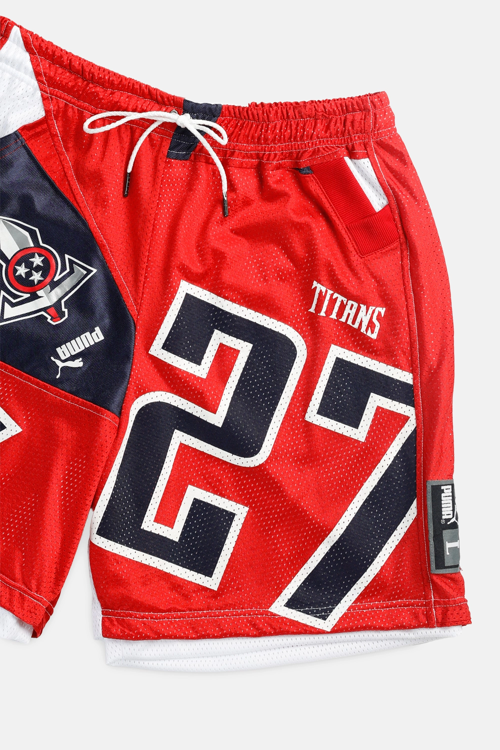 Unisex Rework Tennessee Titans NFL Jersey Shorts - L