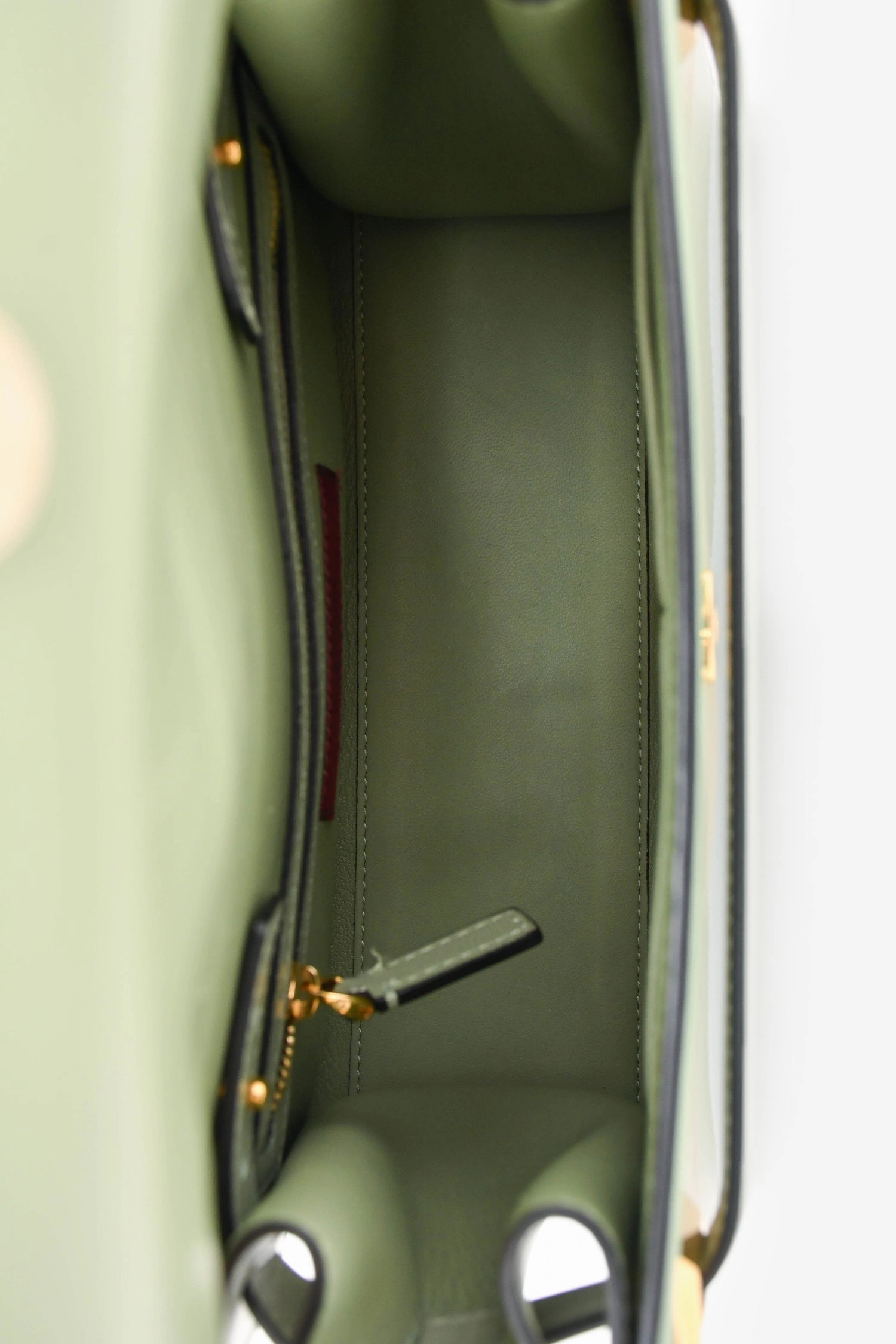 Valentino Green/ Light Blue Leather Striped Patch My Rockstud Top Handle Bag