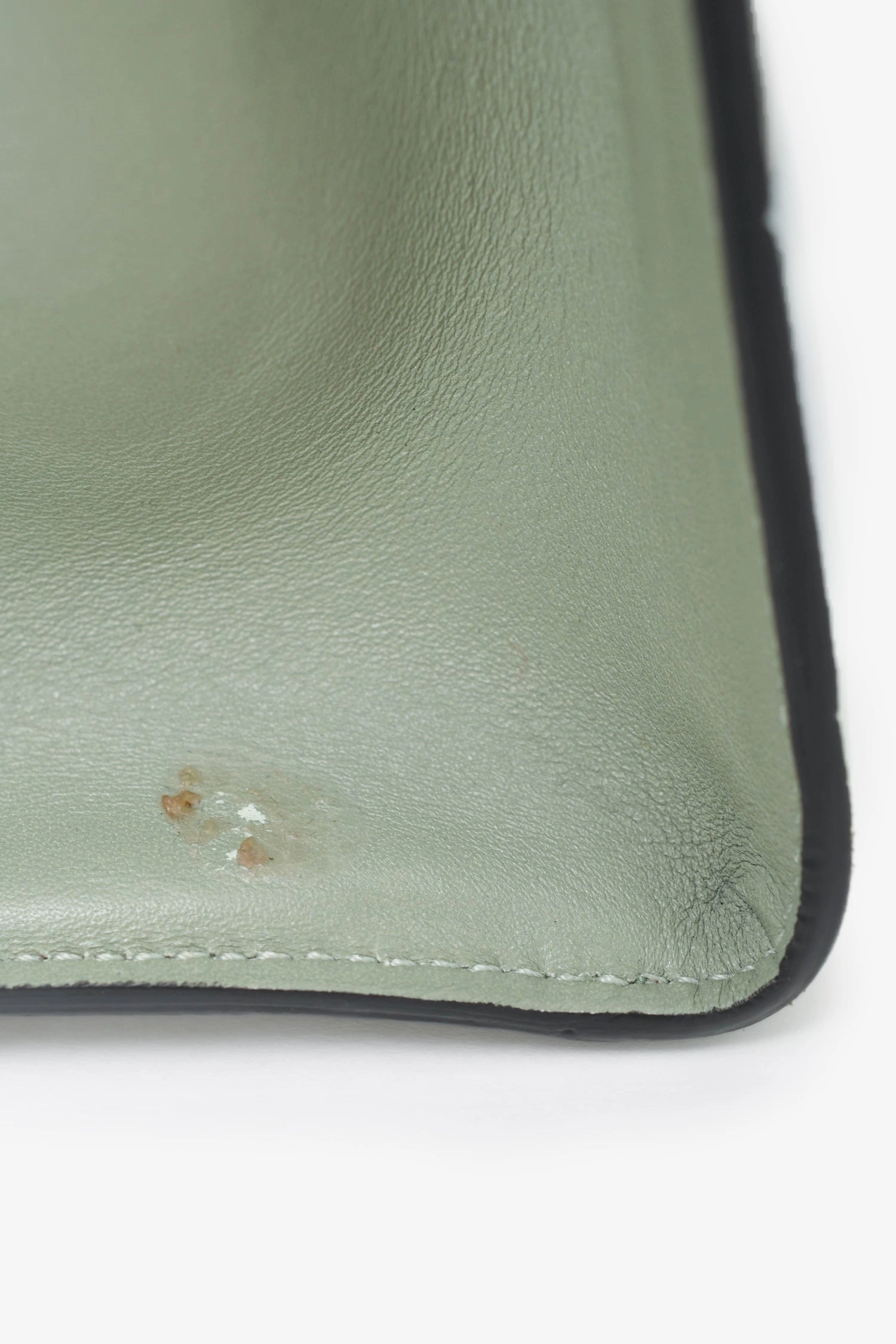 Valentino Green/ Light Blue Leather Striped Patch My Rockstud Top Handle Bag