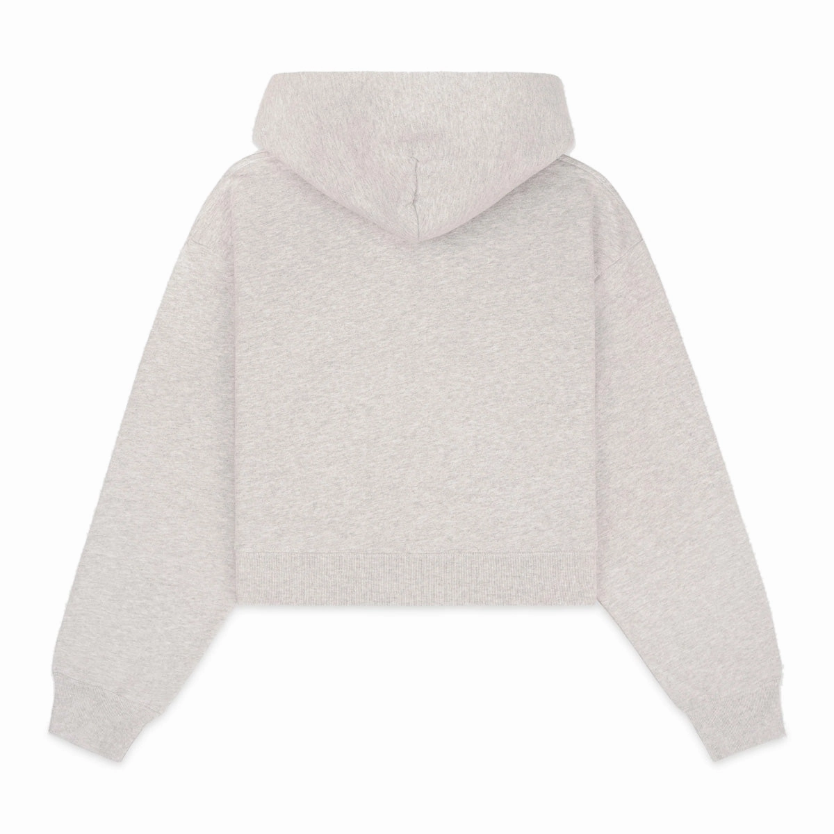 Varsity Crest Zipped Cropped Hoodie 'Heather Grey'