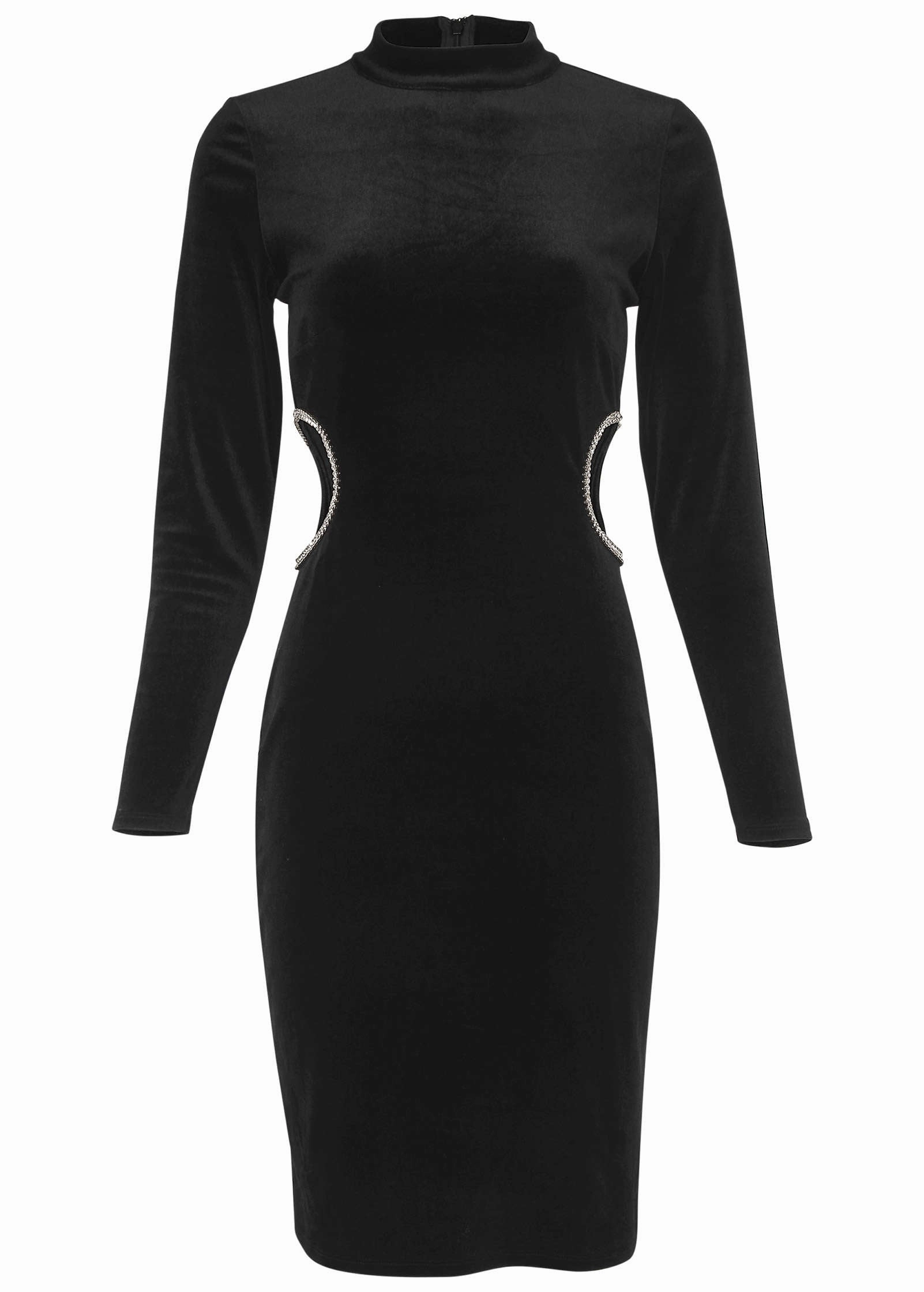 Velvet Cut Out Dress - Black
