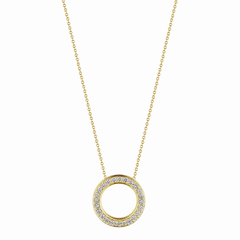Verragio 18k Diamond Circle Pendant Necklace