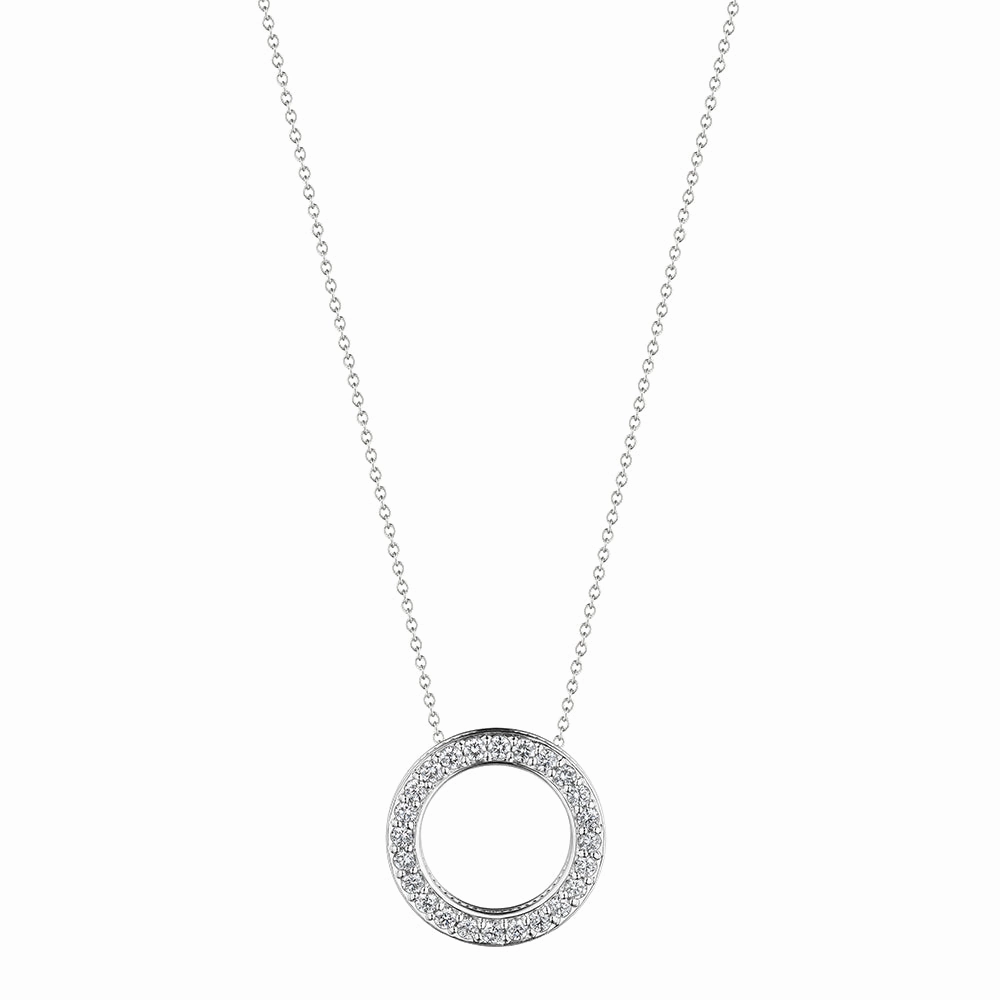 Verragio 18k Diamond Circle Pendant Necklace