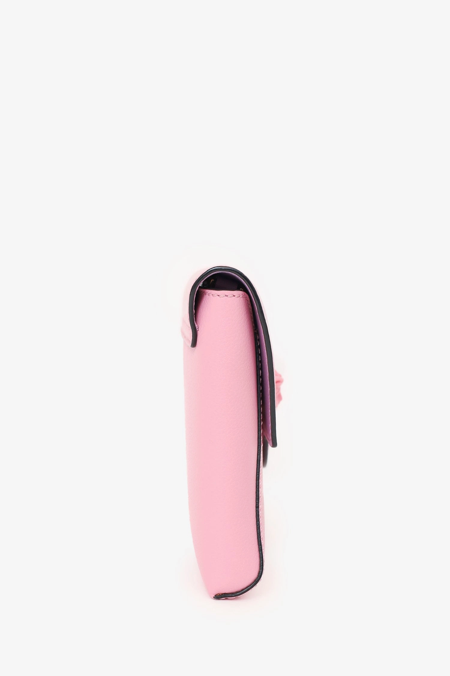 Versace Pink Leather La Medusa Envelope Clutch