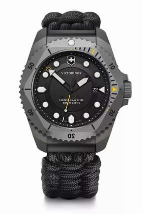 Victorinox Dive Pro 43mm Black Paracord Strap Black Dial Watch 241993.1