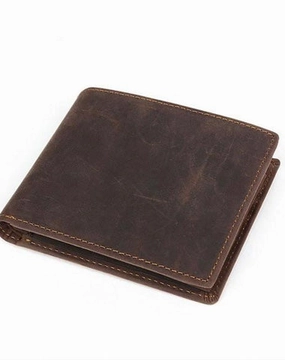 Vintage Bifold Leather Mens Wallet Small Wallet billfold Front Pocket Wallets for Men