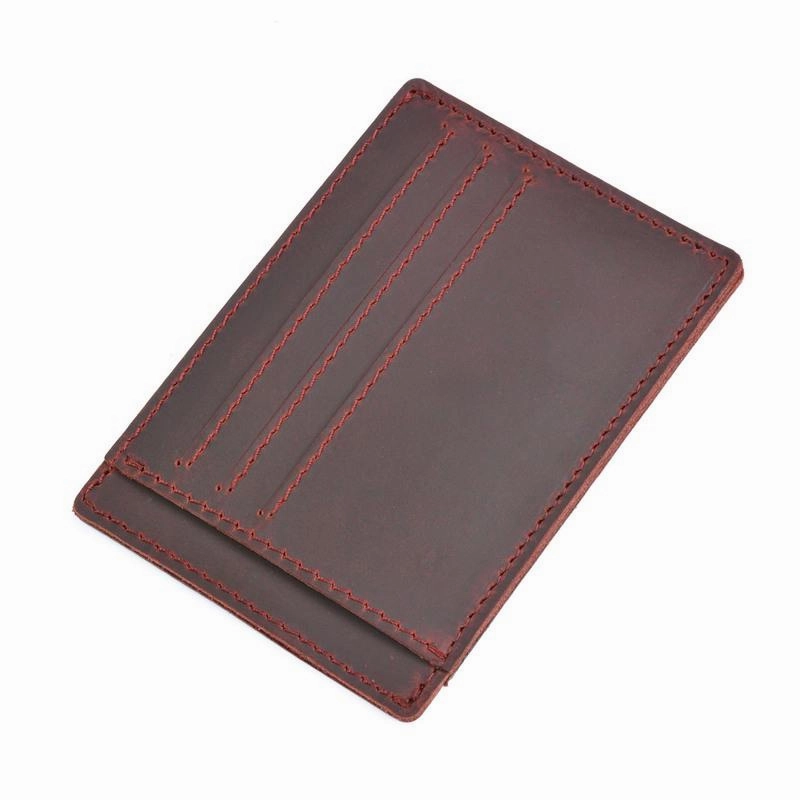 VINTAGE BROWN LEATHER MEN'S FRONT POCKET WALLETs BLACK SLIM CARD billfold WALLET SMALL WALLET FOR MEN