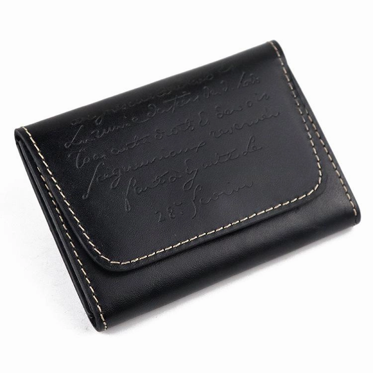 Vintage Brown Leather Men's Small Wallet Black billfold Card Wallet For Men