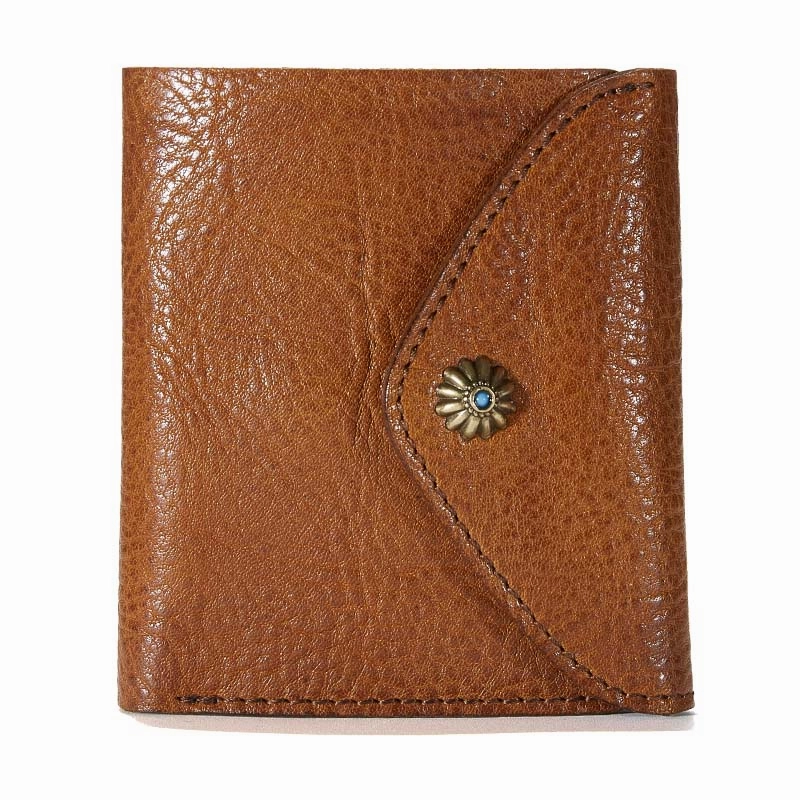 Vintage Genuine Leather Mens Billfold Brown Leather Wallet Front Pocket Wallet for Men