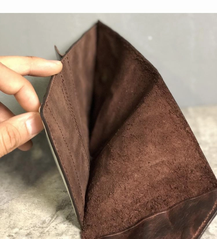 Vintage Genuine Leather Mens Billfold Brown Leather Wallet Front Pocket Wallet for Men