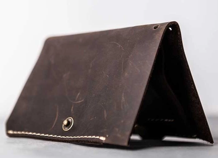 Vintage Leather Men Small Bifold Wallet billfold Wallet for Men