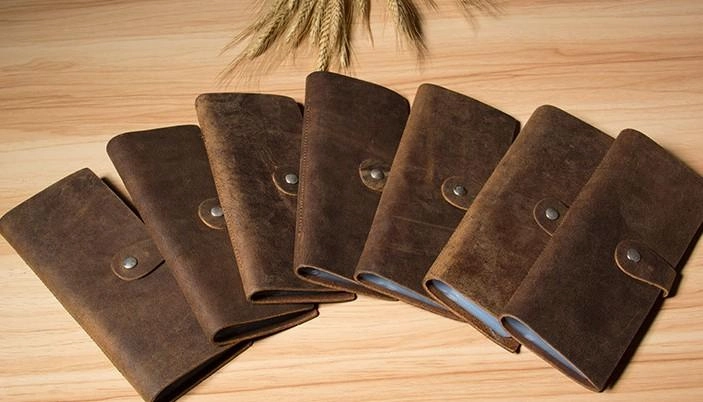Vintage Leather Mens Bifold Card Wallet Long Wallet for Men