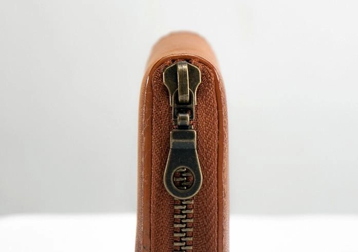 Vintage Leather Mens Small Wallet Zipper Card billfold Coin Wallet for Men