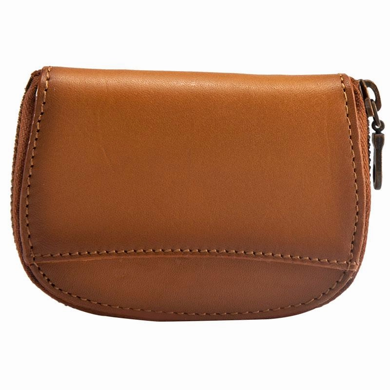 Vintage Leather Mens Small Wallet Zipper Card billfold Coin Wallet for Men