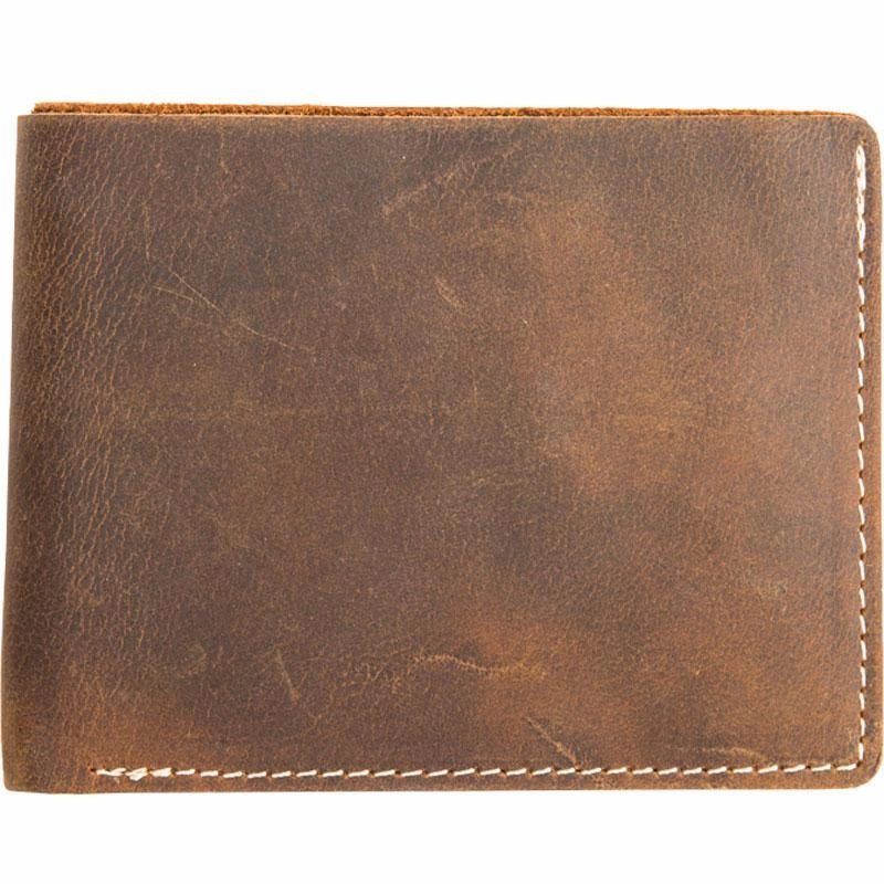 Vintage Leather Mens Small Wallets Bifold Slim billfold Front Pocket Wallet for Men