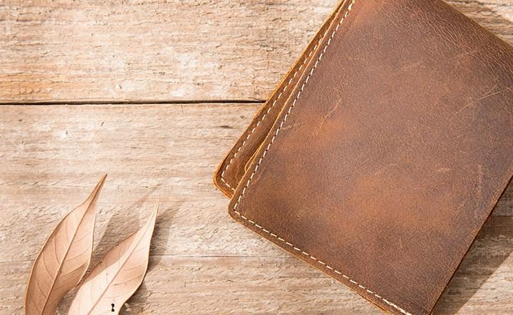 Vintage Leather Mens Small Wallets Bifold Slim billfold Front Pocket Wallet for Men