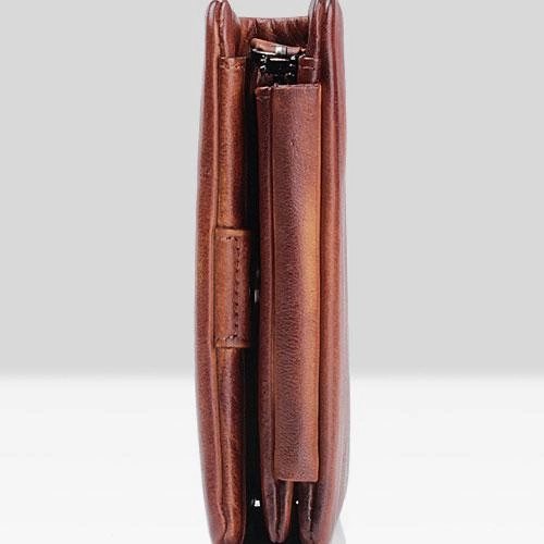 Vintage Mens Cool Small Leather Trifold Wallet Men billfold Zipper Wallets for Men
