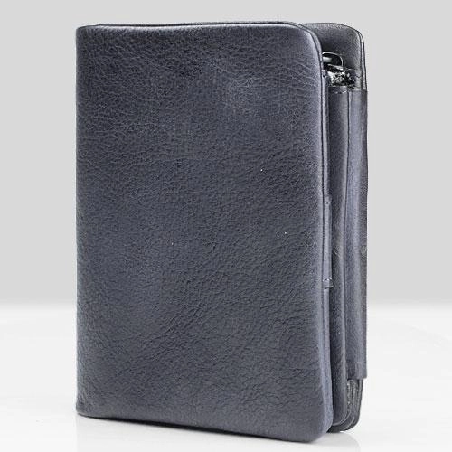 Vintage Mens Cool Small Leather Trifold Wallet Men billfold Zipper Wallets for Men