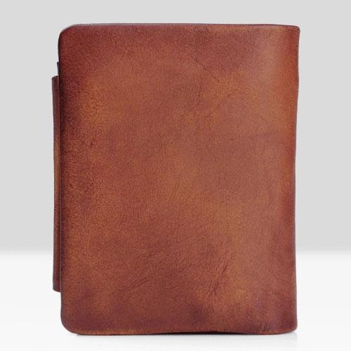 Vintage Mens Cool Small Leather Trifold Wallet Men billfold Zipper Wallets for Men