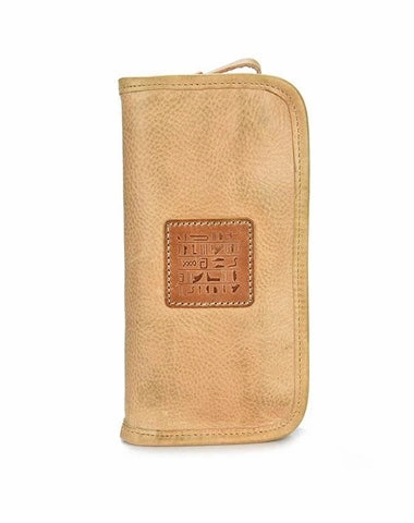 Vintage Mens Leather Long Zipper Wallets Blue Bifold Long Wallet Black Phone Wallet For Men