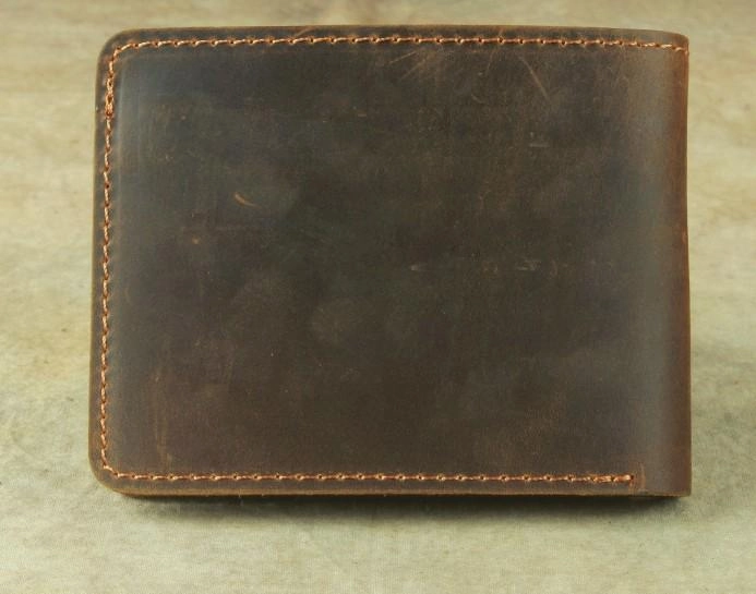 Vintage Mens Leather Slim Bifold Small Wallet Cool billfold Slim Small Wallet for Men