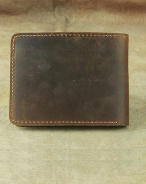 Vintage Mens Leather Slim Bifold Small Wallet Cool billfold Slim Small Wallet for Men