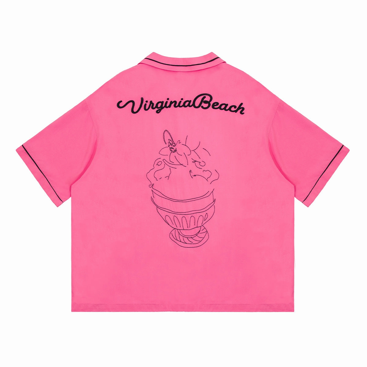 Virgina Beach Bowling Shirt 'Pink'